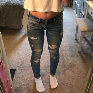 Light Cropped Ripped Skinny Jeans